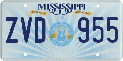 MS license plate ZVD955