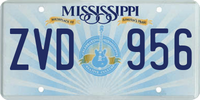 MS license plate ZVD956