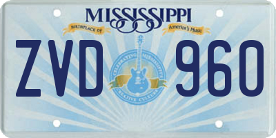 MS license plate ZVD960