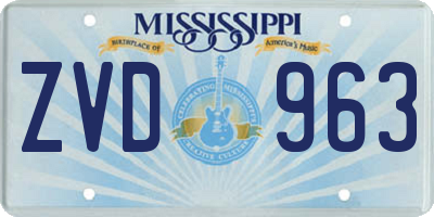 MS license plate ZVD963