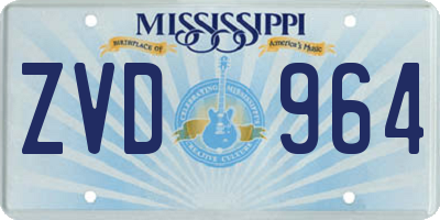MS license plate ZVD964