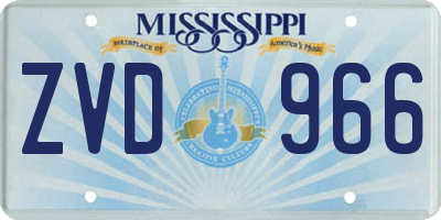 MS license plate ZVD966