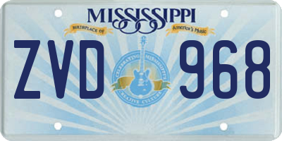 MS license plate ZVD968
