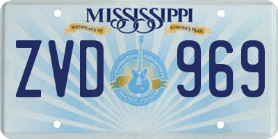 MS license plate ZVD969