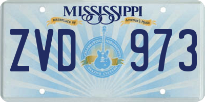 MS license plate ZVD973