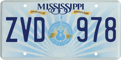 MS license plate ZVD978