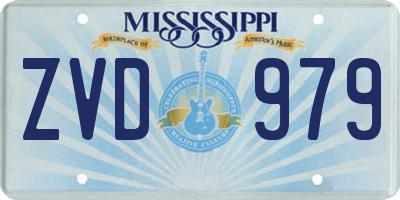 MS license plate ZVD979