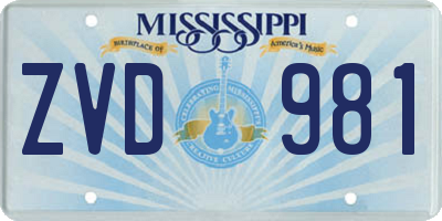 MS license plate ZVD981