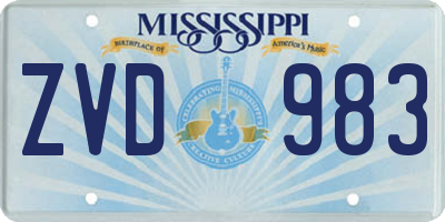 MS license plate ZVD983