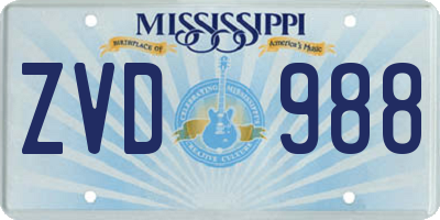 MS license plate ZVD988