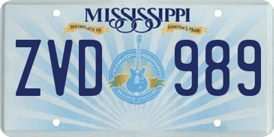 MS license plate ZVD989