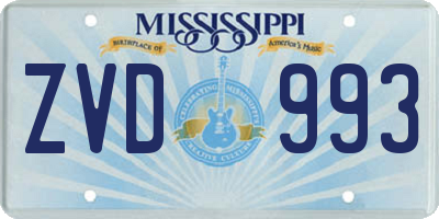 MS license plate ZVD993