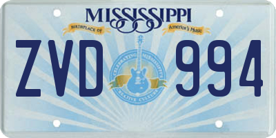 MS license plate ZVD994