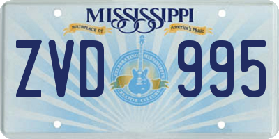 MS license plate ZVD995