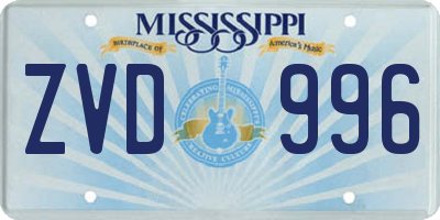 MS license plate ZVD996