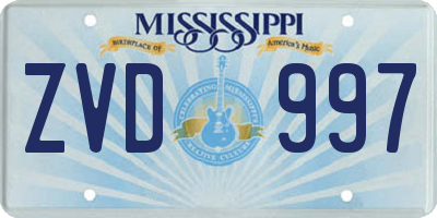 MS license plate ZVD997