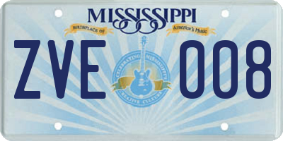 MS license plate ZVE008