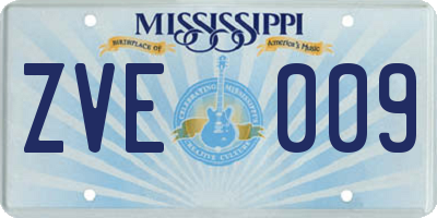 MS license plate ZVE009