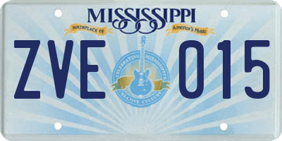 MS license plate ZVE015