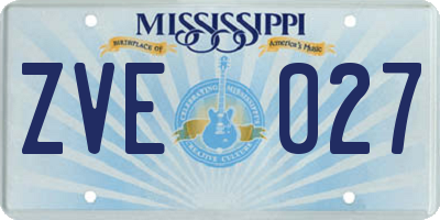 MS license plate ZVE027