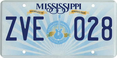 MS license plate ZVE028
