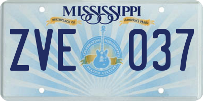 MS license plate ZVE037