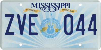 MS license plate ZVE044