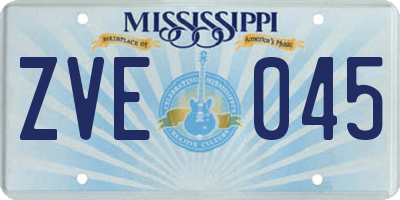 MS license plate ZVE045