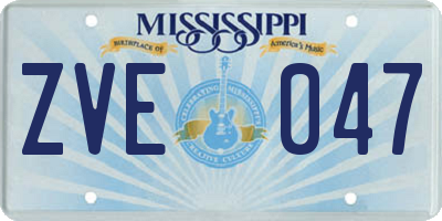 MS license plate ZVE047