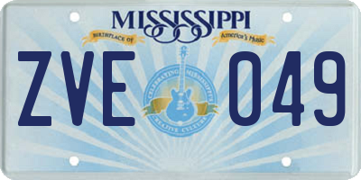 MS license plate ZVE049