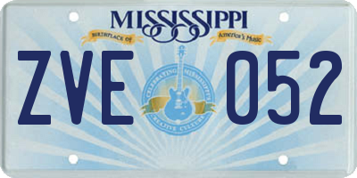 MS license plate ZVE052