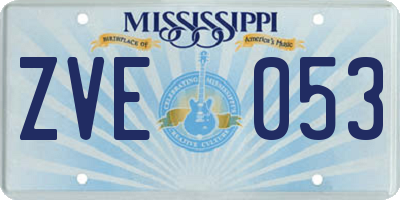 MS license plate ZVE053