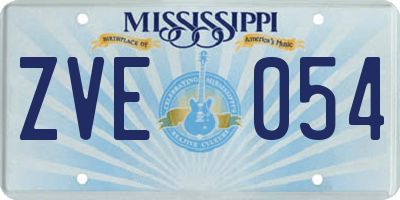 MS license plate ZVE054
