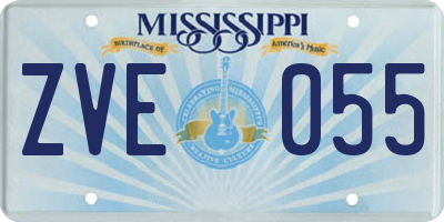 MS license plate ZVE055