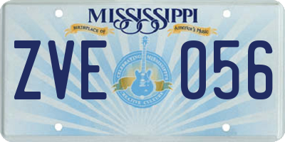 MS license plate ZVE056