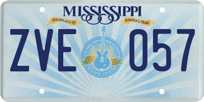 MS license plate ZVE057