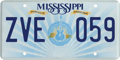 MS license plate ZVE059