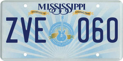 MS license plate ZVE060