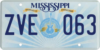 MS license plate ZVE063