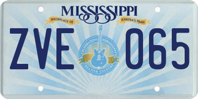 MS license plate ZVE065