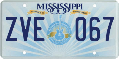 MS license plate ZVE067