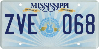 MS license plate ZVE068
