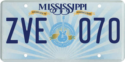 MS license plate ZVE070