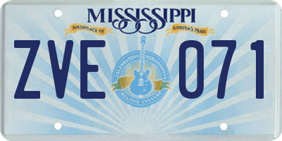 MS license plate ZVE071