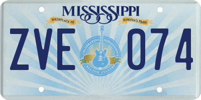 MS license plate ZVE074