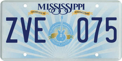 MS license plate ZVE075