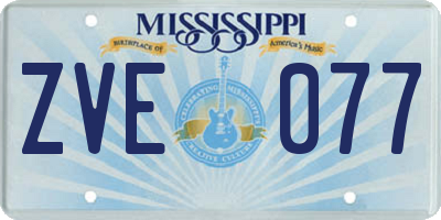 MS license plate ZVE077
