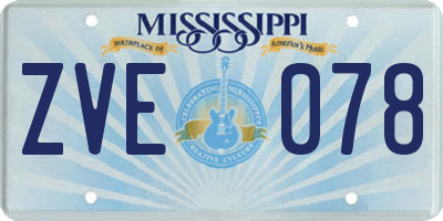MS license plate ZVE078