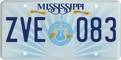 MS license plate ZVE083