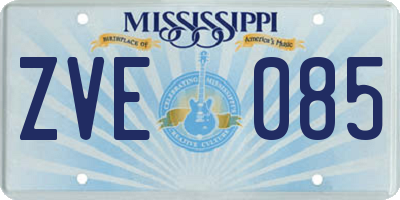MS license plate ZVE085
